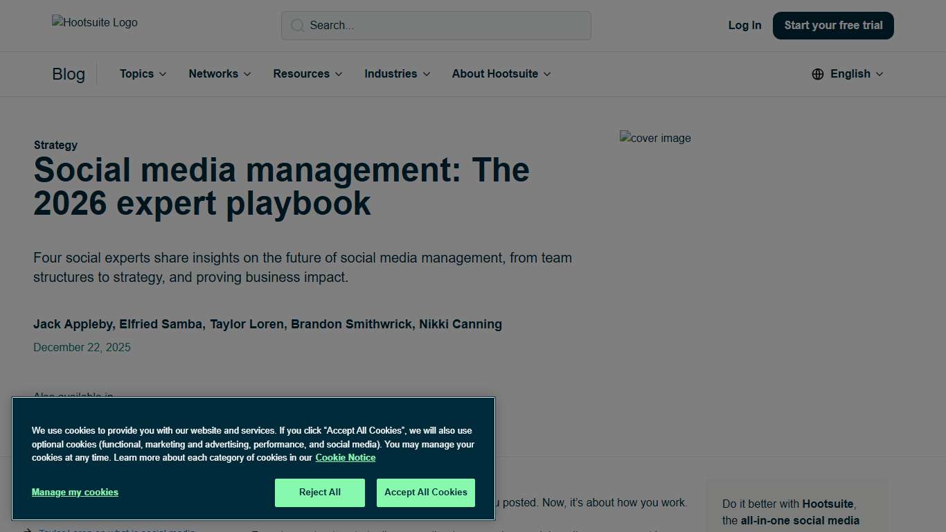 Social media management: The 2026 expert playbook